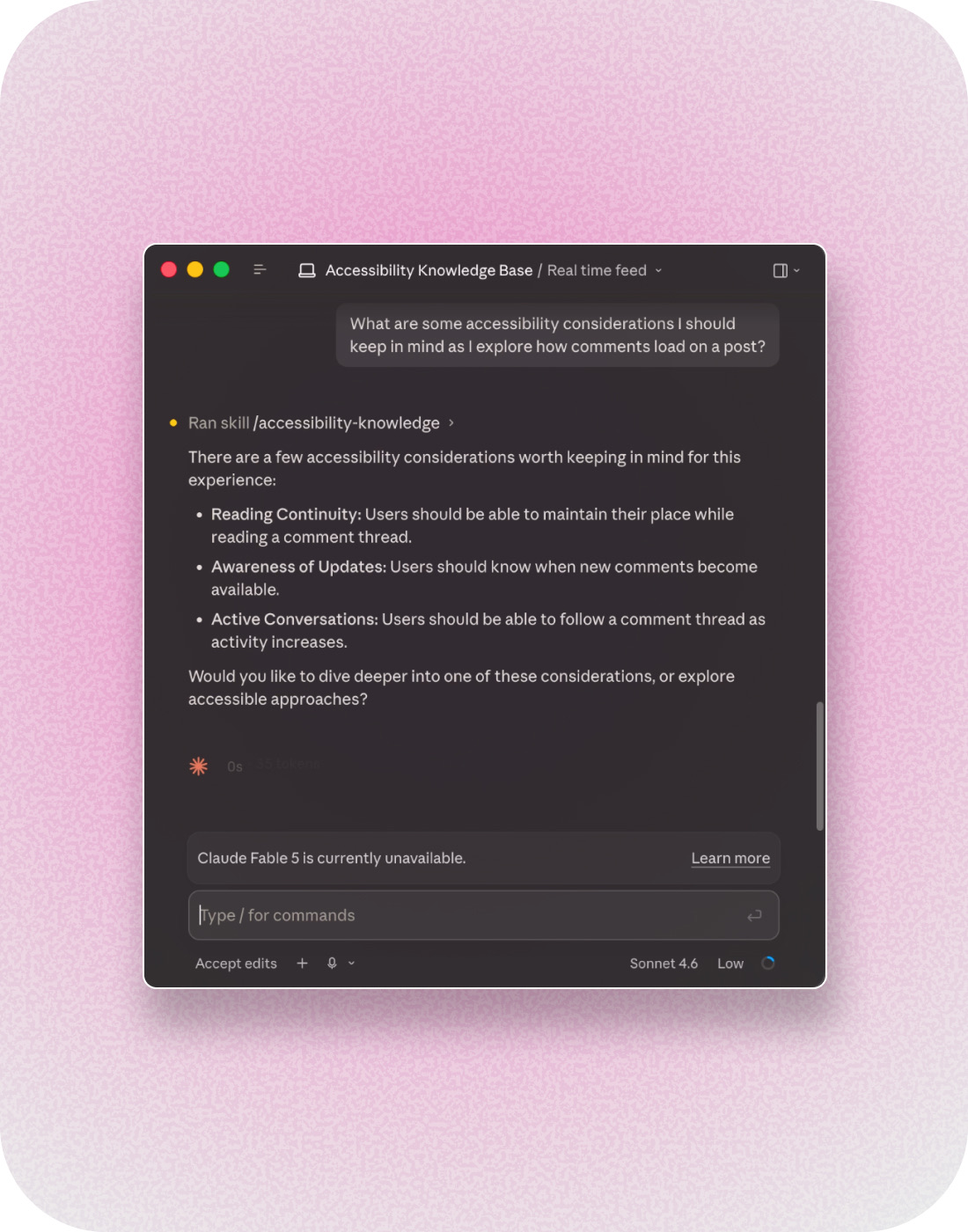 An accessibility knowledge base structured for retrieval