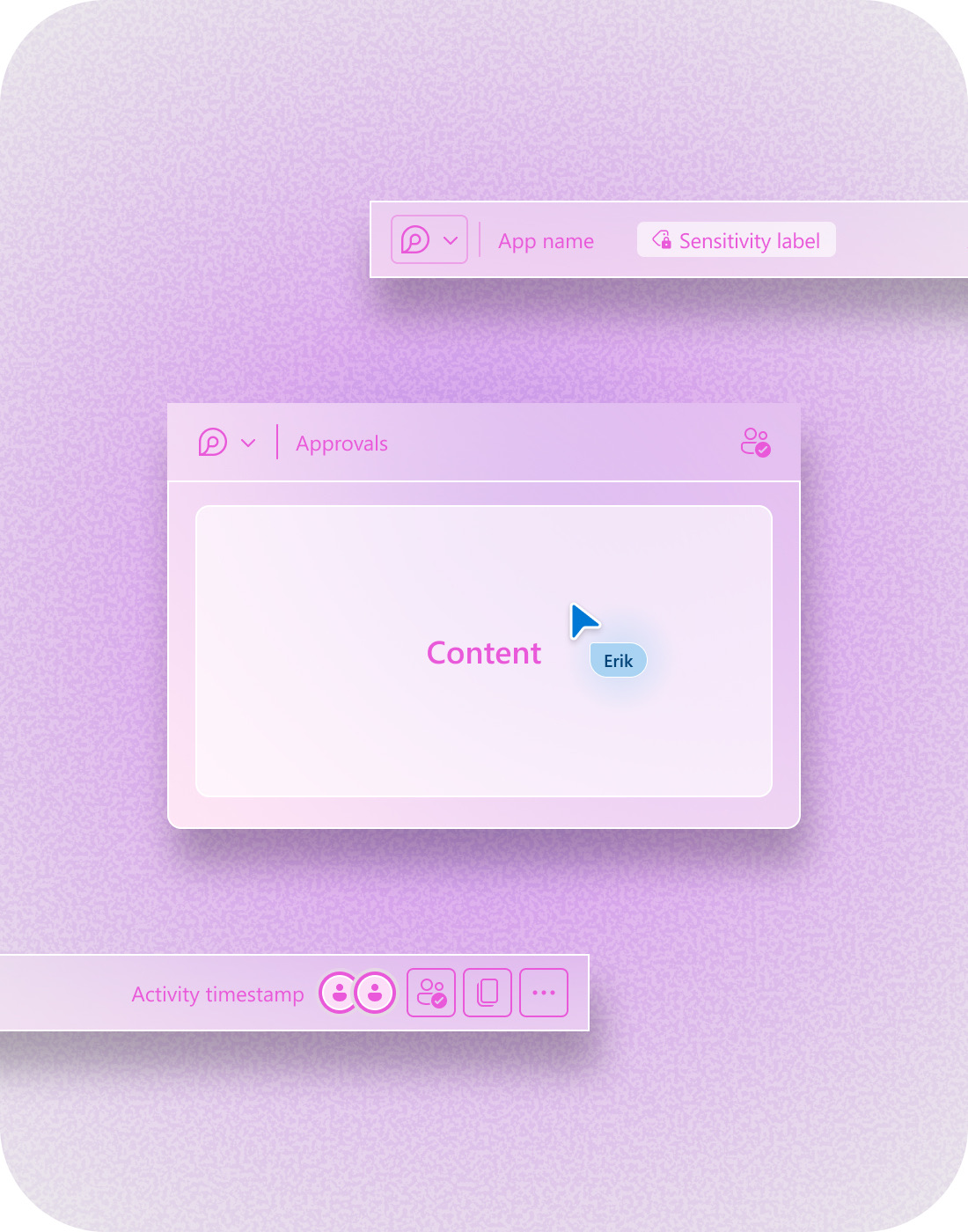 A Loop component's standard anatomy — header, live presence cursor, and activity footer