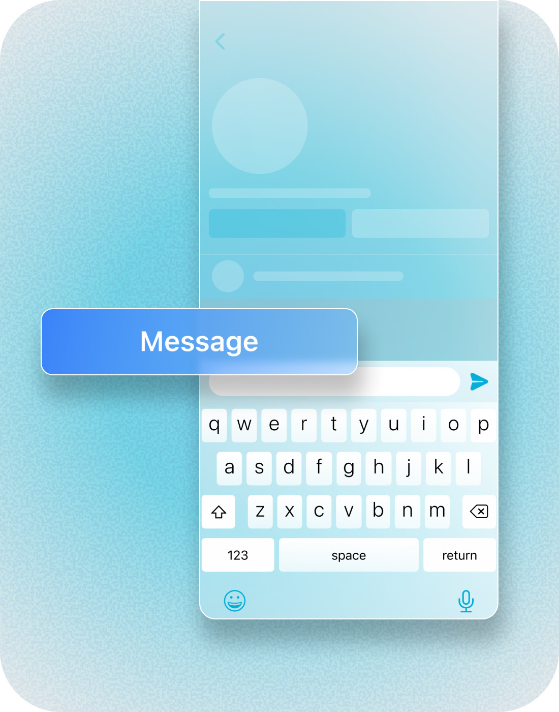 A messaging entry point on Facebook — composing a message inline