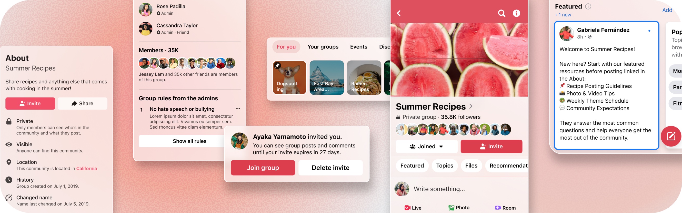 Preview of community navigation work across Facebook Groups