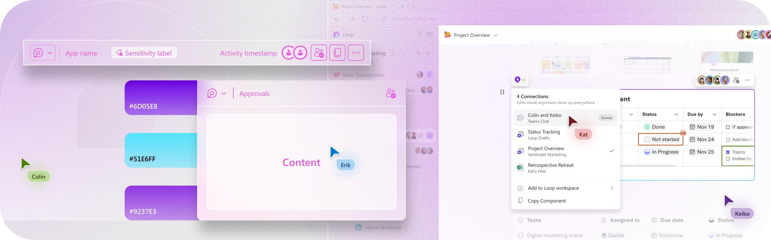 Preview of Microsoft Loop collaborative workspace components